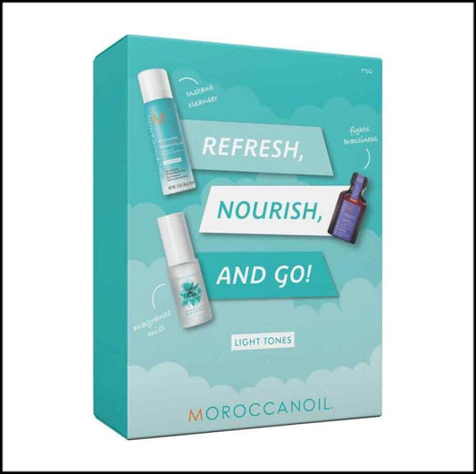 Moroccanoil Refresh, Nourish, and Go Set, Light Tones